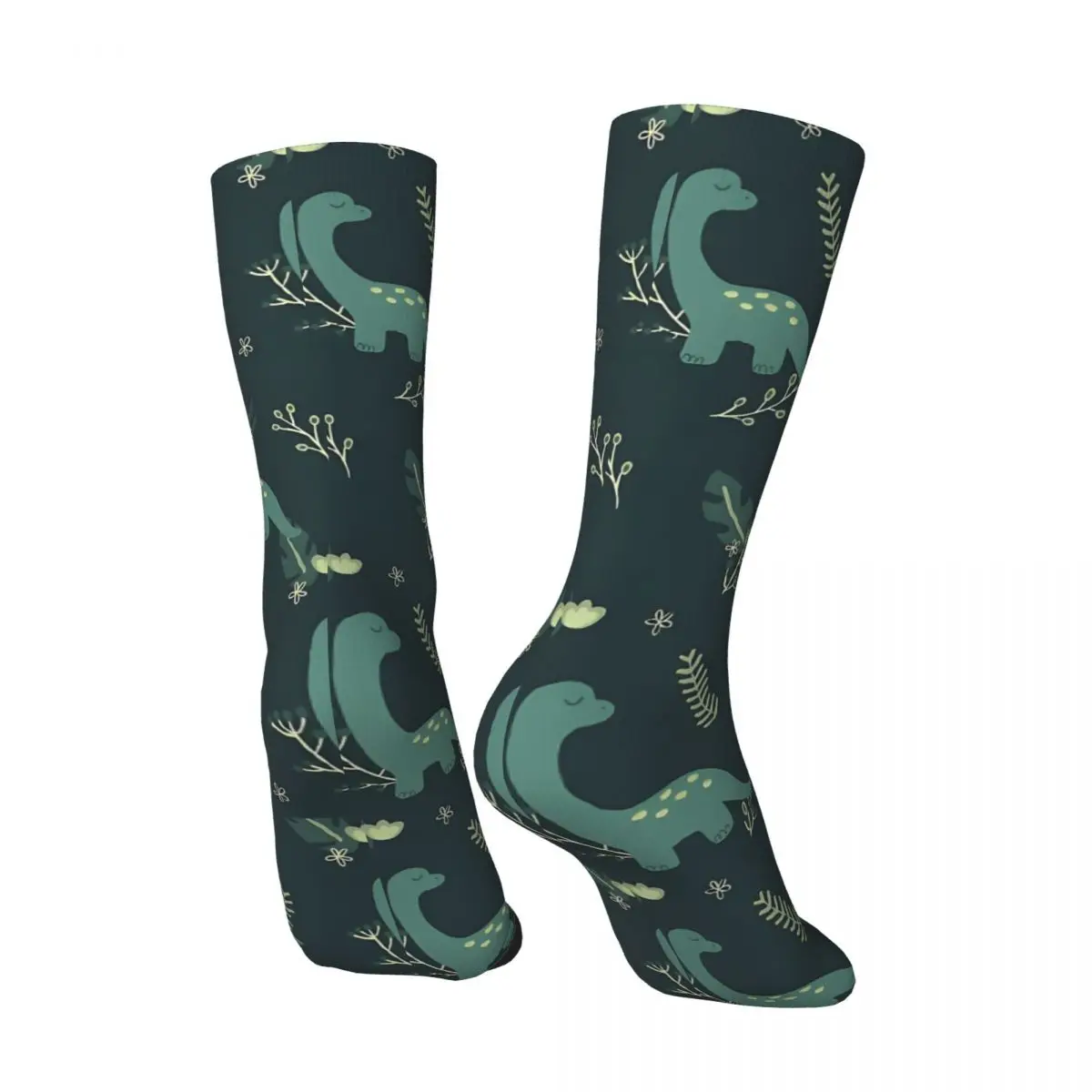 Chaussettes de compression unisexes à motif vintage pour hommes, style de rue de dinosaures, sans couture, chaussettes d'équipage imprimées, nouveauté