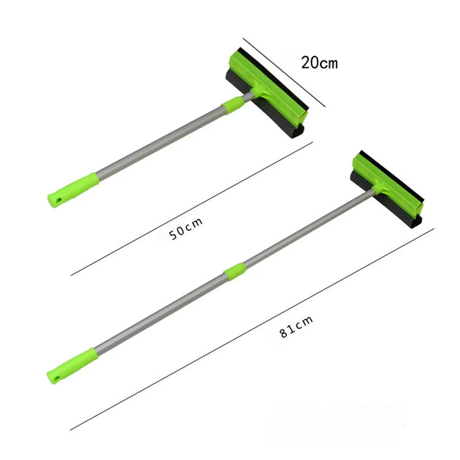 Window Squeegee Multiuse with Telescopic Extension Pole Detachable Cleaning Brush for Home Bathroom Glass Car Windshield