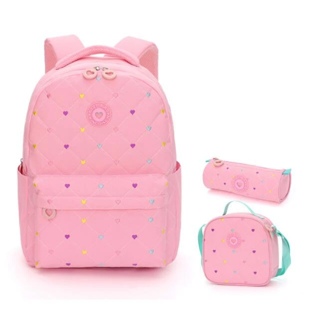 

Elementary Middle High School College Schoolbags Backpacks for Girls 3PCS Girls Backpack with Lunch Bag & Pencil Bag for Girls