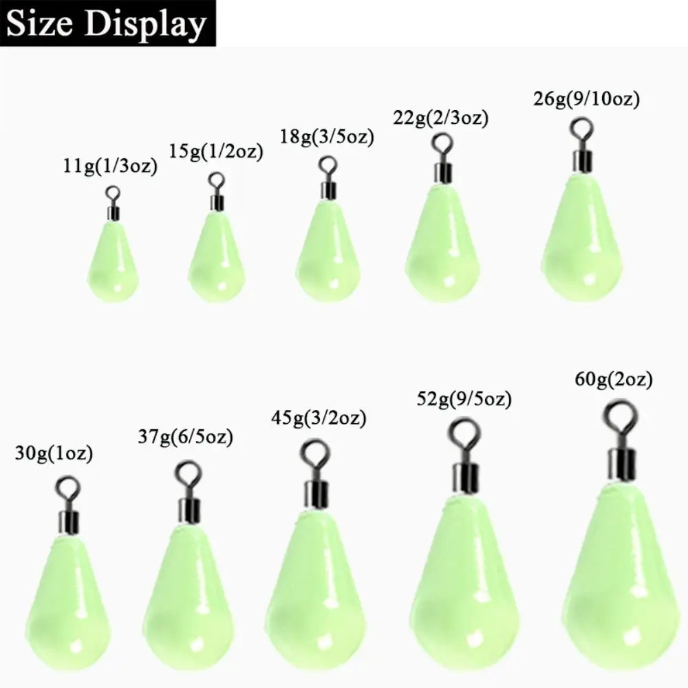 Drop-shaped Pendant 11g-35g Luminous Wrapped Pendant Olive Luminous Lead Drop Olive Pendant Sink Containing Lead Night Fishing