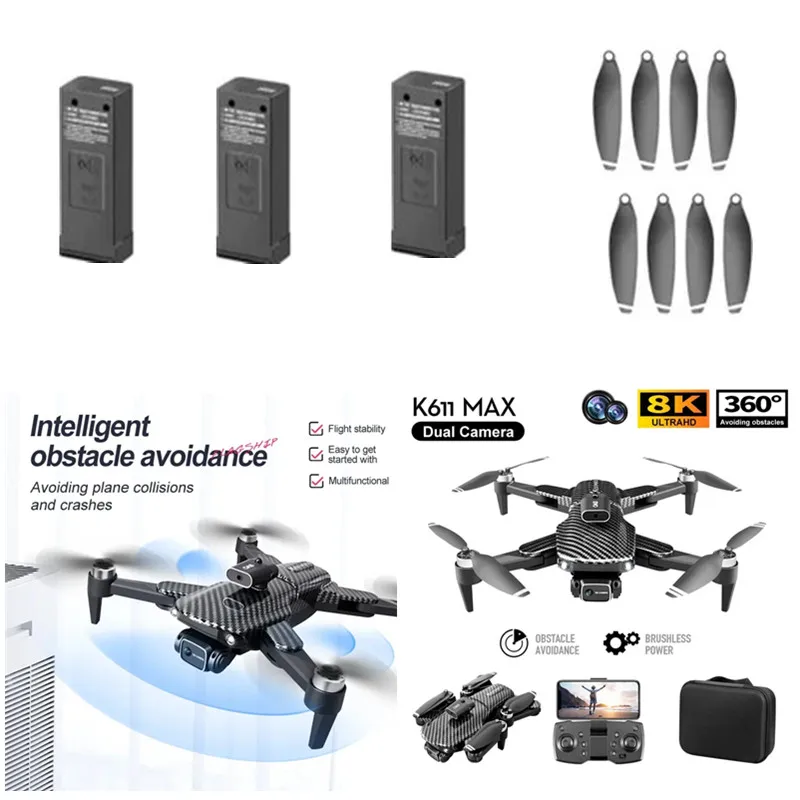 K611MAX RC Drone Battery K611 MAX Remote Control RC Drone Spare Parts 3.7V 1800mah Battery/Propeller K611 max Dron Battery Toys