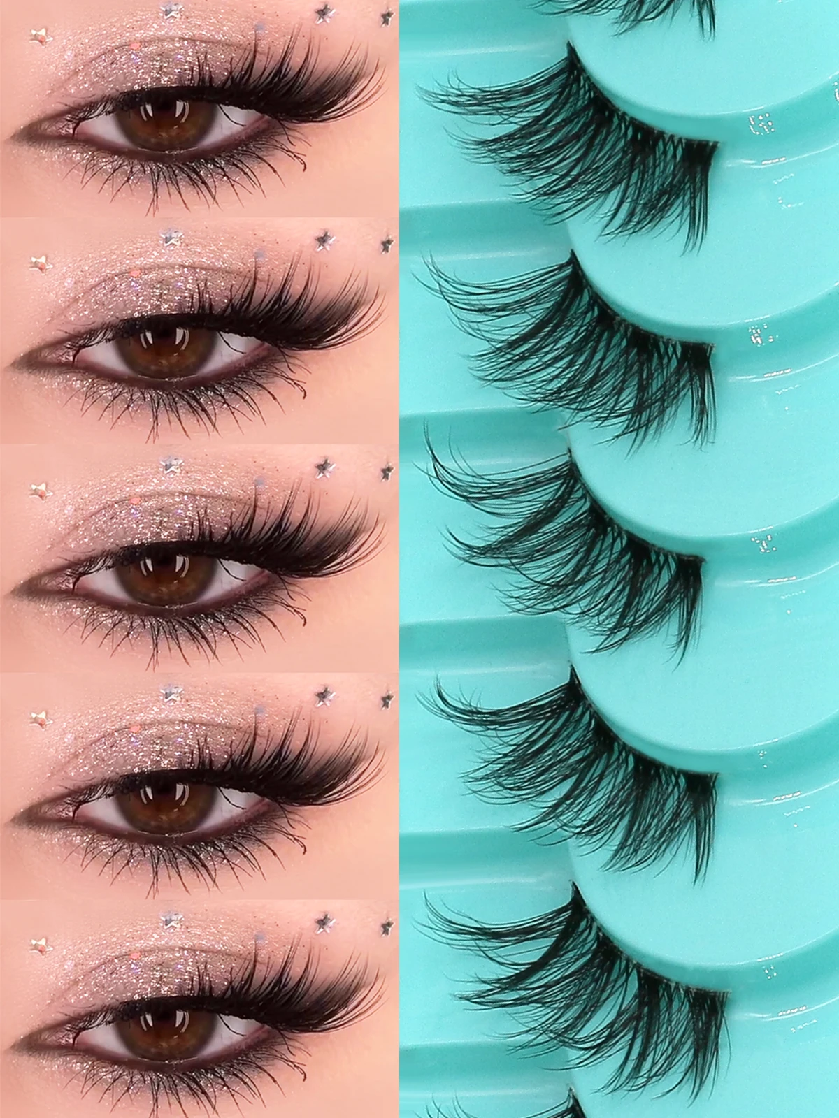 Veltrinay Half Eyelashes Cat Eyelashes Corner Lashes Natural Lashes Half Lashes Wispy End Lashes Corner Eyelashes Makeup