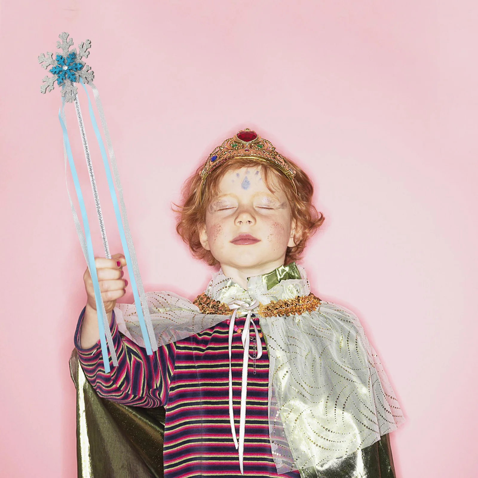 2Pcs Snowflake Wands Fairy Design Winter Party Favors for Girls Christmas Costume Photo Props Kids Celebration