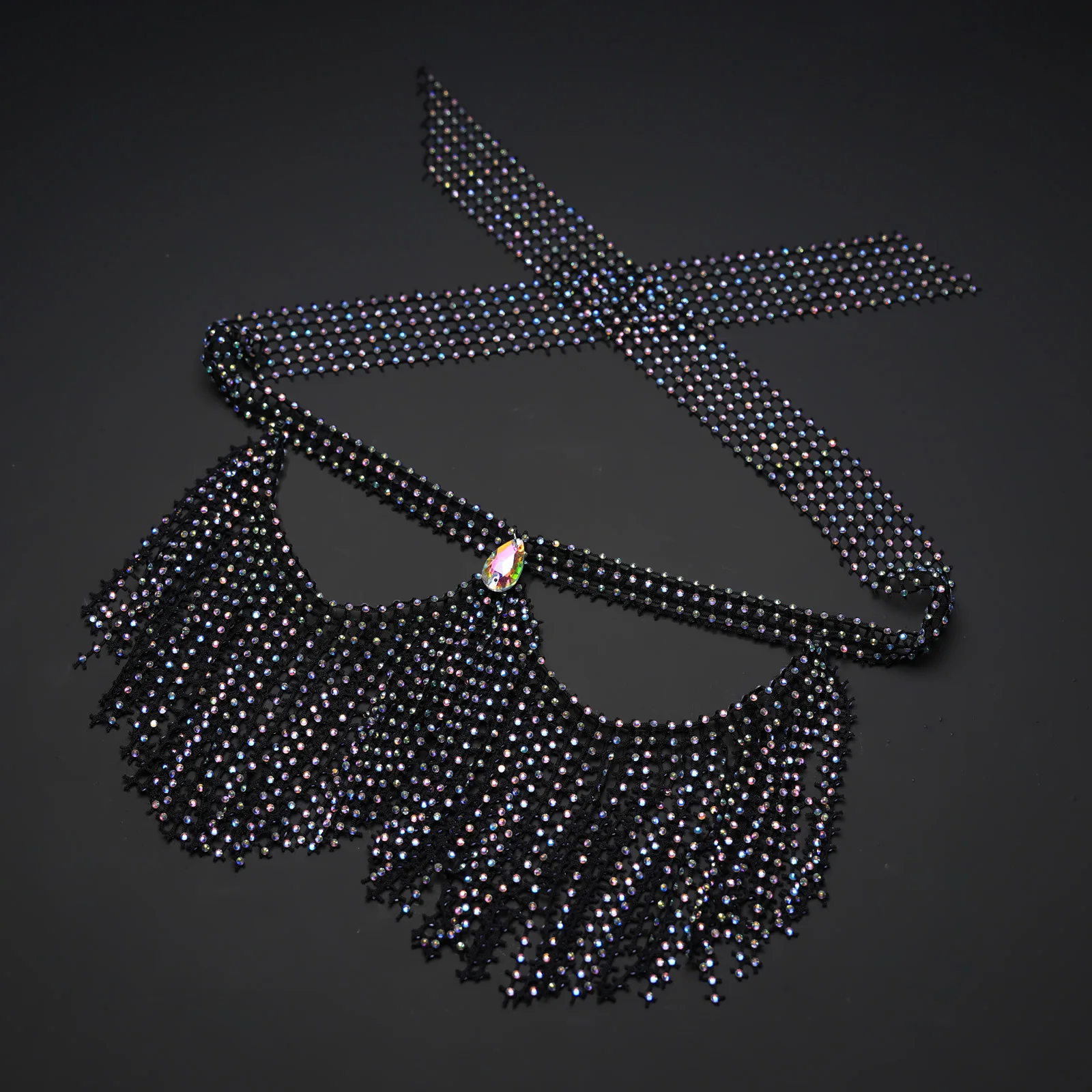 Exotische Cos Westerse stijl buikdanssluier Fijne Flash Hot Diamond Yashmak Prestaties Oude Hanfu gezichtsbedekking voor vrouwen