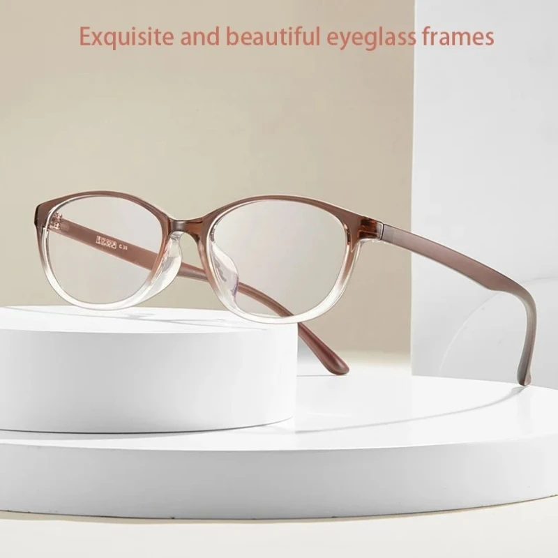 処方老眼鏡累進多焦点老眼メガネ女性メガネアセテートフレームフォトクロミック抗青色光