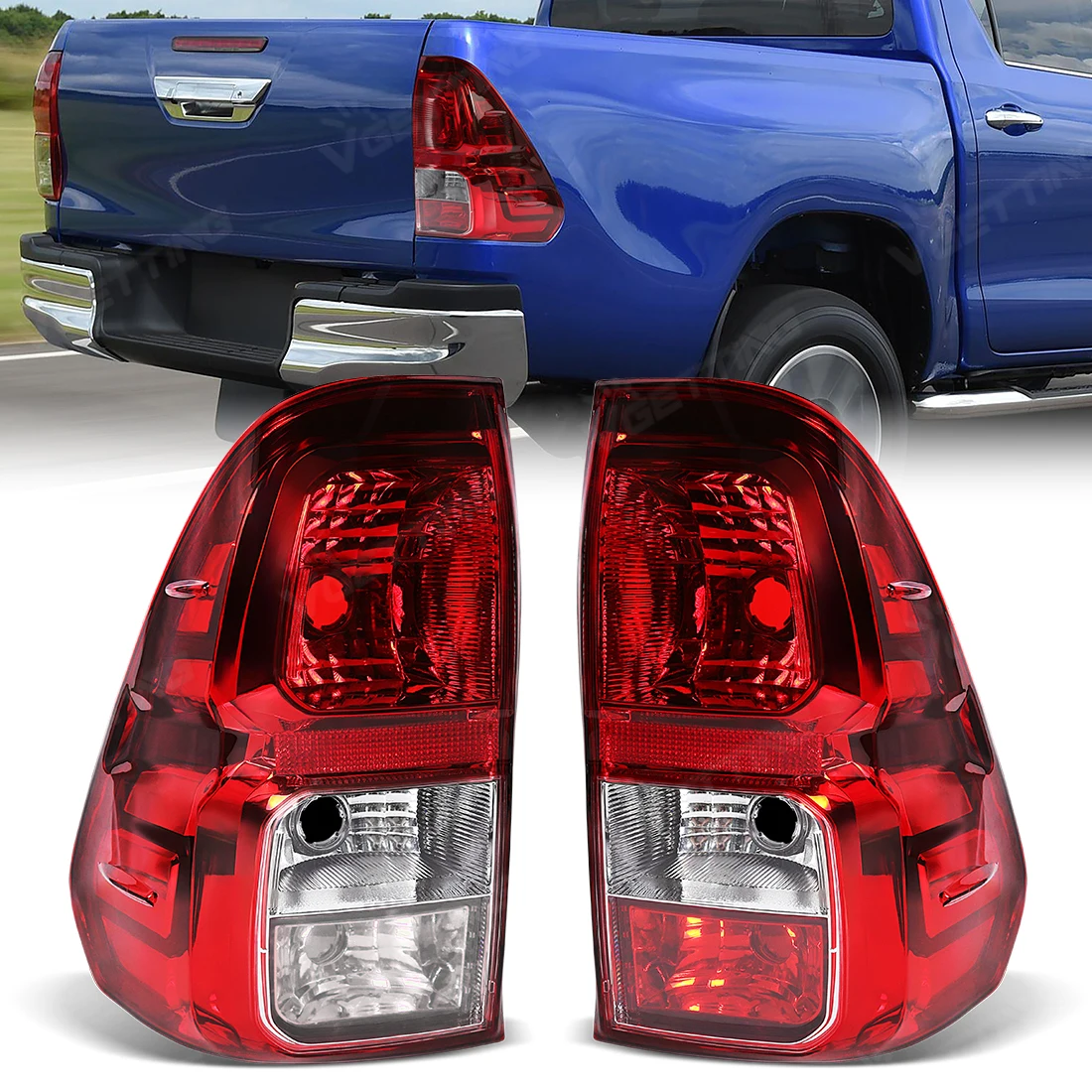 

Автомобильный задний фонарь в сборе для Hilux Revo Pickup Truck 2015 2016 2017 2018, левый и правый задний фонарь с проводами, а не лампочки, аксессуары