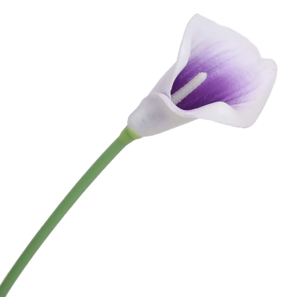 

Intuitive 24Pcs Artificial Calla Lily Flowers For DIY Bridal Wedding Bouquet Centerpieces Home Decor(Purple In White)