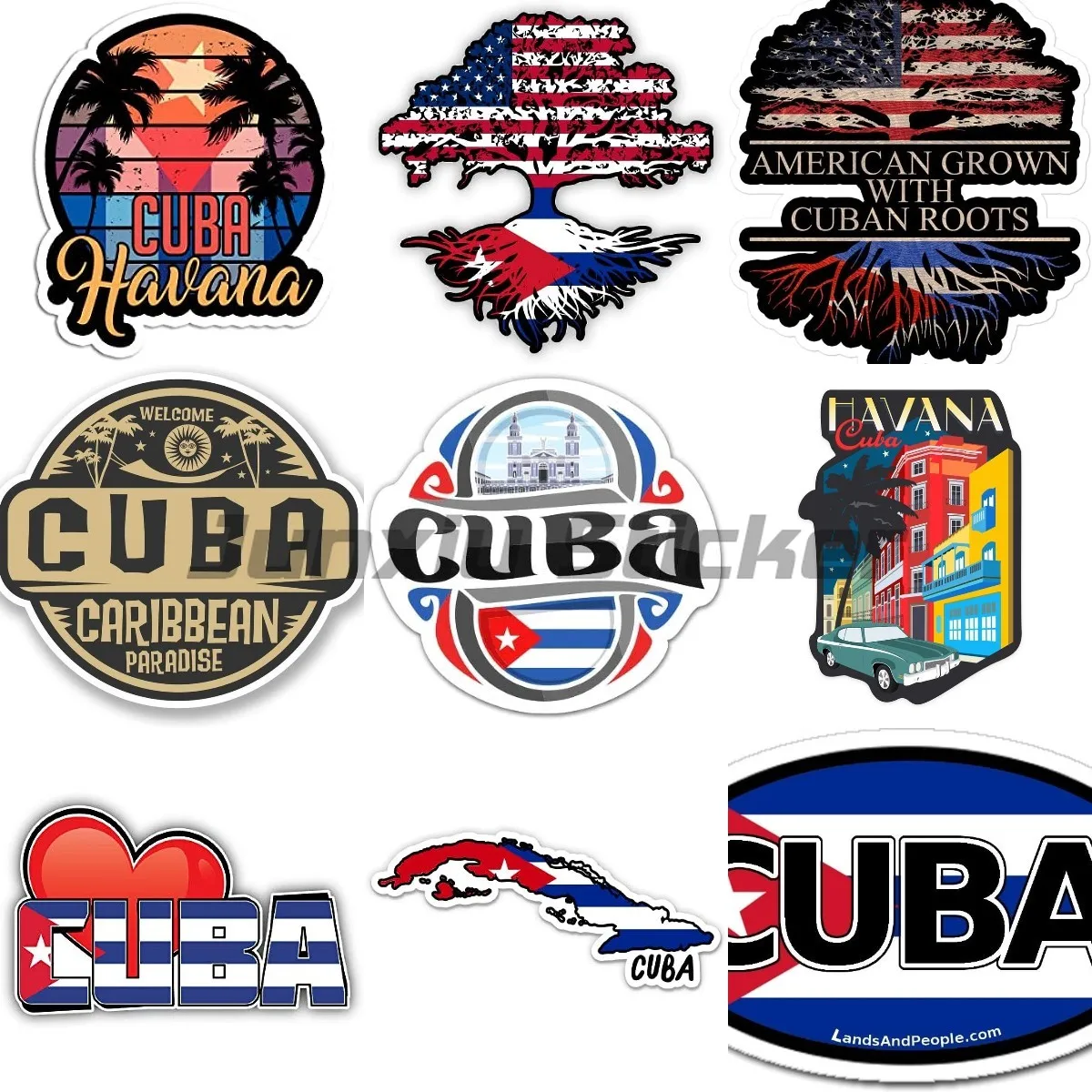 

Cuba National Flag Map National Badge Travel Car Stickers for Laptop Luggage Suitcase Motor Car Bike Decals Kids Toy Decor Decal