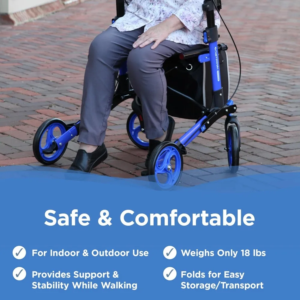 

Traditional Rollator Walker – Premium, Lightweight Adjustable Upright Rollator Walker with Seat for Adults, Seniors