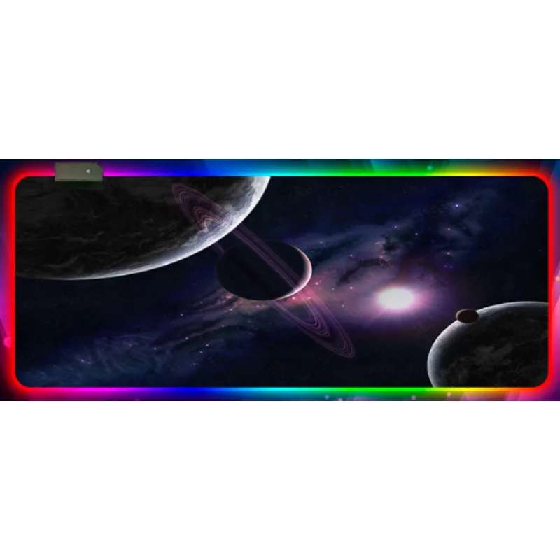 Mousepad Large RGB XXL LED Universe Mouse Mat Keyboard Mats Desk Rug Extended Gaming  Accessories With Backlit Pad