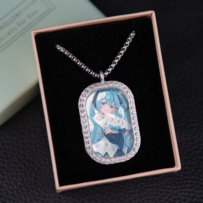 

Hatsune Miku Necklace Lucky Stone Anime Peripheral Pendant Jewelry Diamond Necklace Pendant Gift