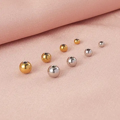 100Pcs 1.2mm Hole Stainless Steel Bead Charms Pendants Diy Jewelry Findings Accessories