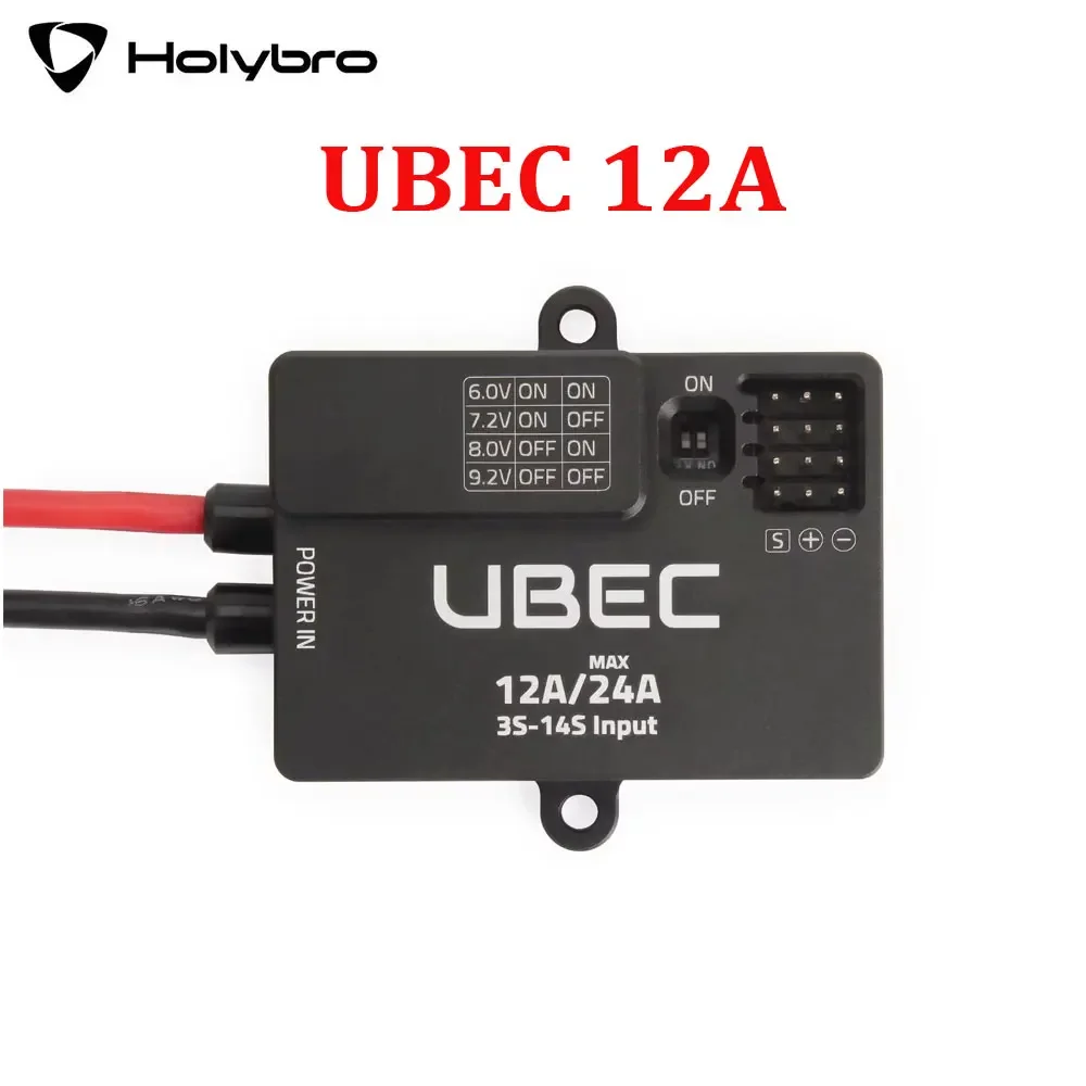 HolyBro UBEC 12A (3-14S) XT30 High Efficiency DC-DC Regulator Chip 4-channel Parallel Header Pin Outputs for servos