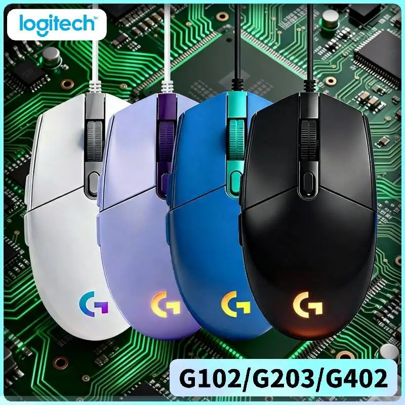 

Logitech G102 G203 G402 Professional Wired Gaming Mouse Customizable RGB Backlight for Competitive Pro Gamers