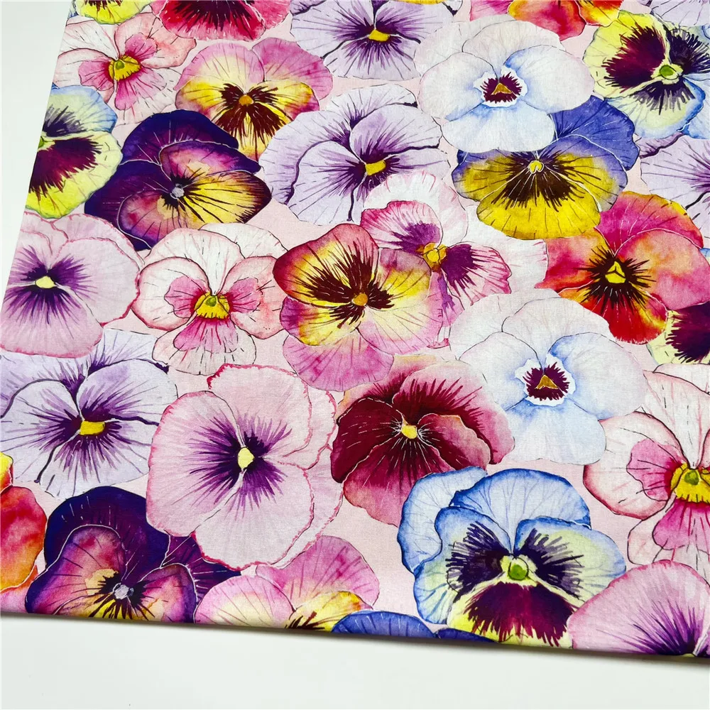 Full printed large flower print 100% Cotton Fabric Diy Material Sewing Quilting Fabrics for Patchwork Needlework