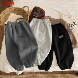 Children Thick Pants Autumn Winter Trouser Kids Solid Color Girls Joggers Boys Casual Pants Sport School Baby Clothes 2-11 Yrs