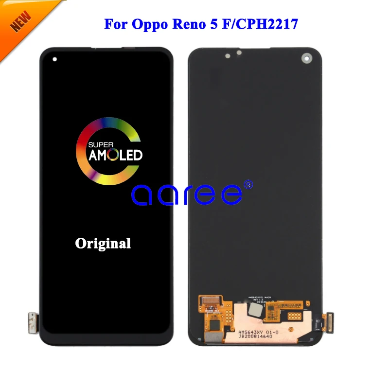 AMOLED LCD Screen Original For Oppo Reno 5 F LCD  For Oppo Reno5F  CPH2217 LCD Screen Touch Digitizer Assembly