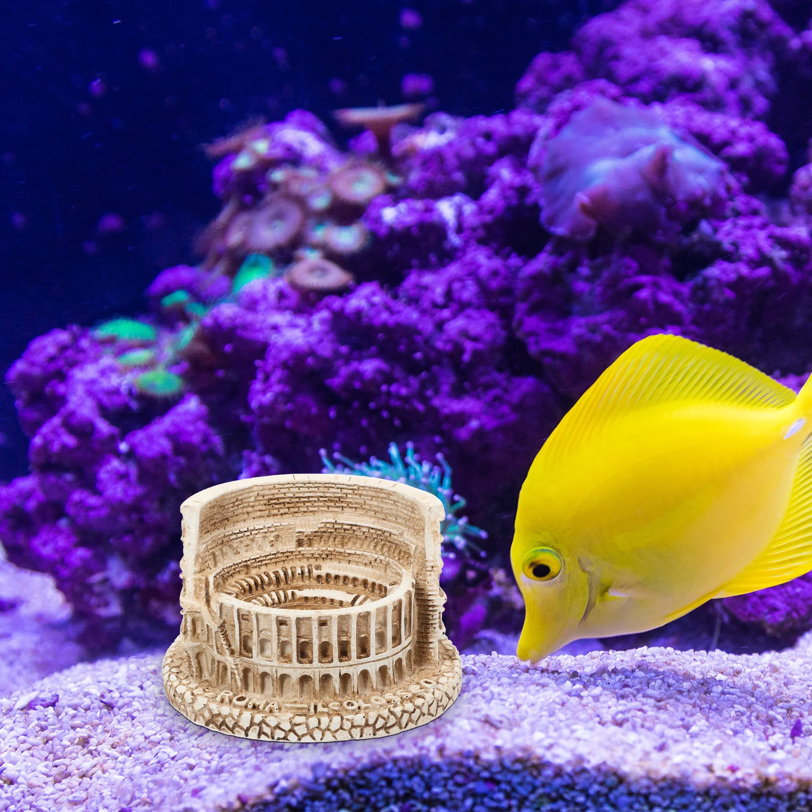 

Resin Roman Colosseum Figurine Garden Aquarium Decoration European Ancient Architecture Model Roman Colosseum Sculpture Ornament