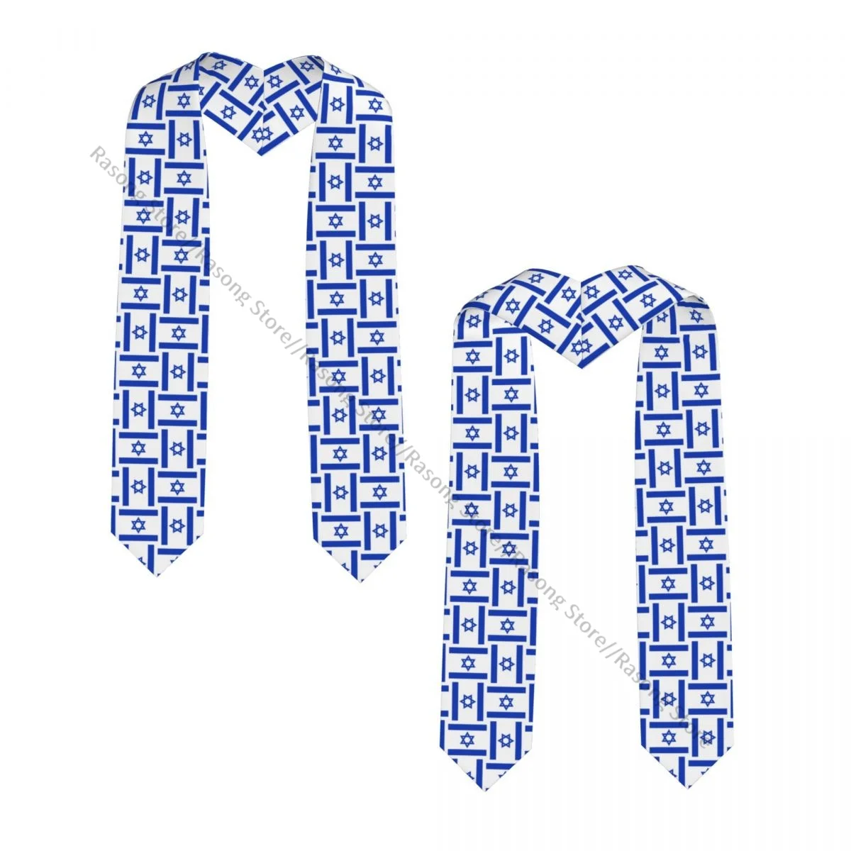 Israel Flag Print Unisex Adult Graduation Stole Shawl for Academic Commencements Celebration Uniform