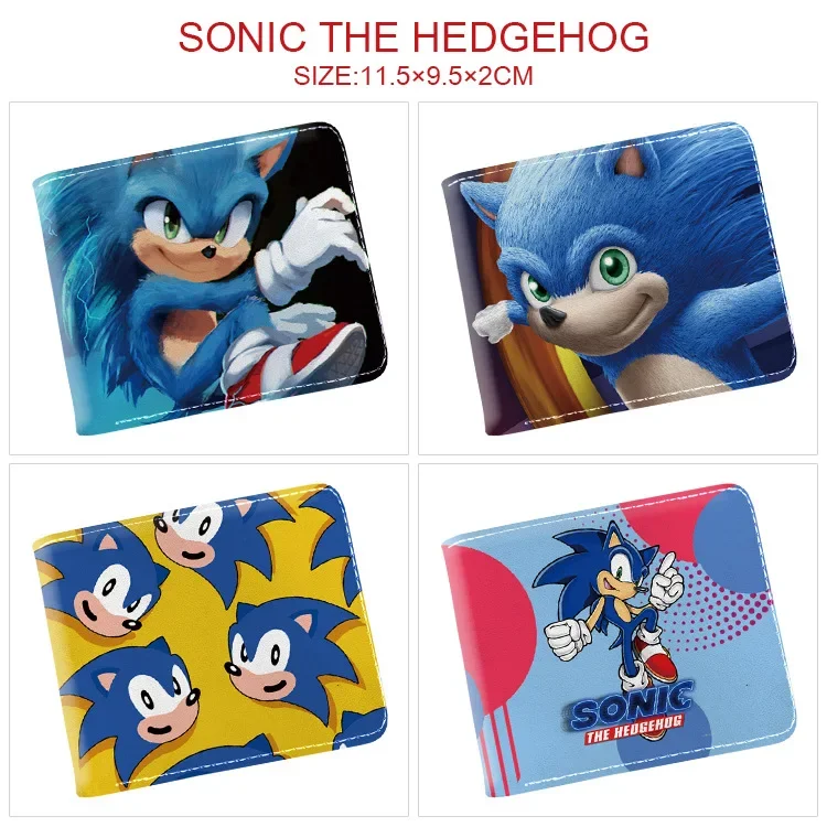 2025 кошелек Sonic, сверхзвуковая мышь, игрушки, фигурка, короткий полускладной держатель для карт, сумка для денег, кошелек с изображением ежа, мультяшный кошелек, подарки