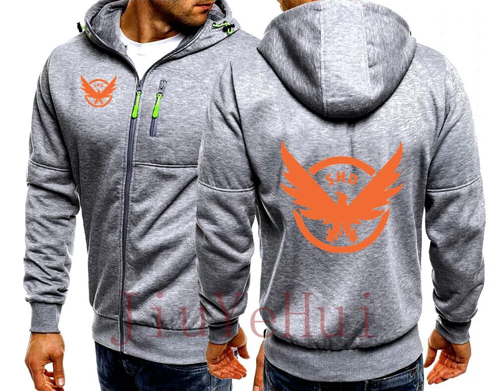 The Division 2 Tom Clancy\'s SHD PS4 Xbox PC Games Zipper Sweatshirts Male Hip Hop Men Game Jacket Mens Clothing Outerwear