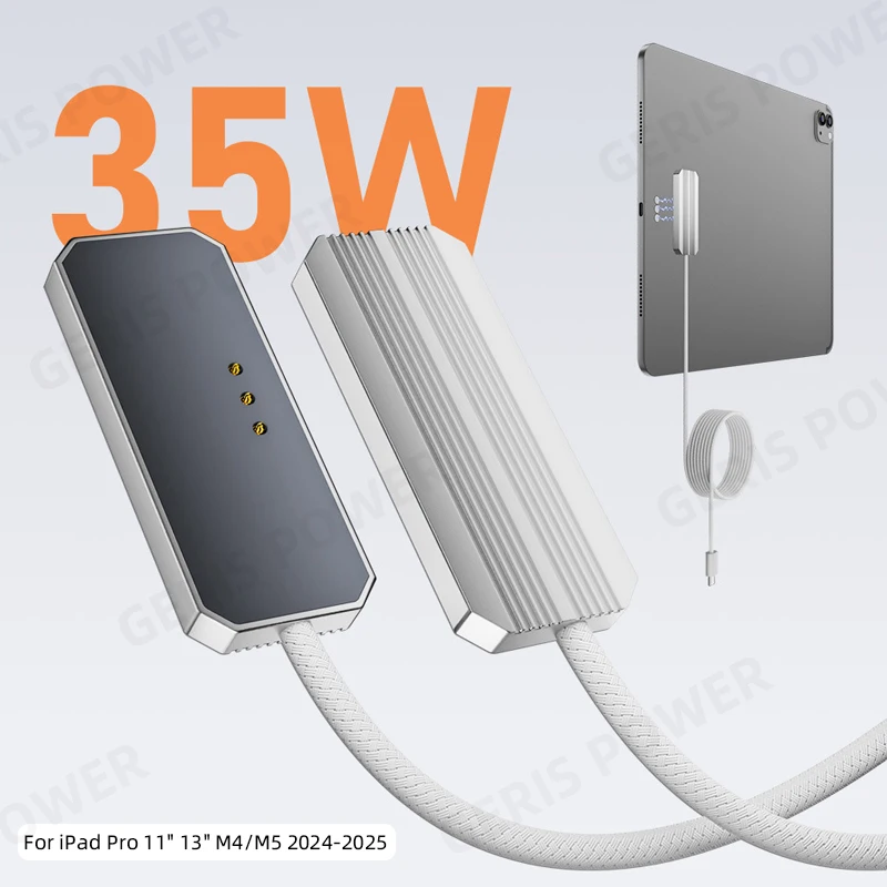 

Magnetic Wireless Charger for iPad Pro 11" 13" M4/M5 2024-2025 35W Smart Connector Pad Fast Charging USB C PD Adapter Cable Cord