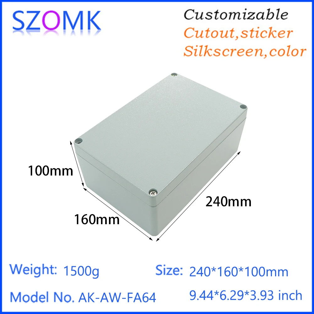 240x160x100mm Custom Junction Box Ip65 Die Cast Aluminum Electric Aluminum Enclosure Waterproof Box