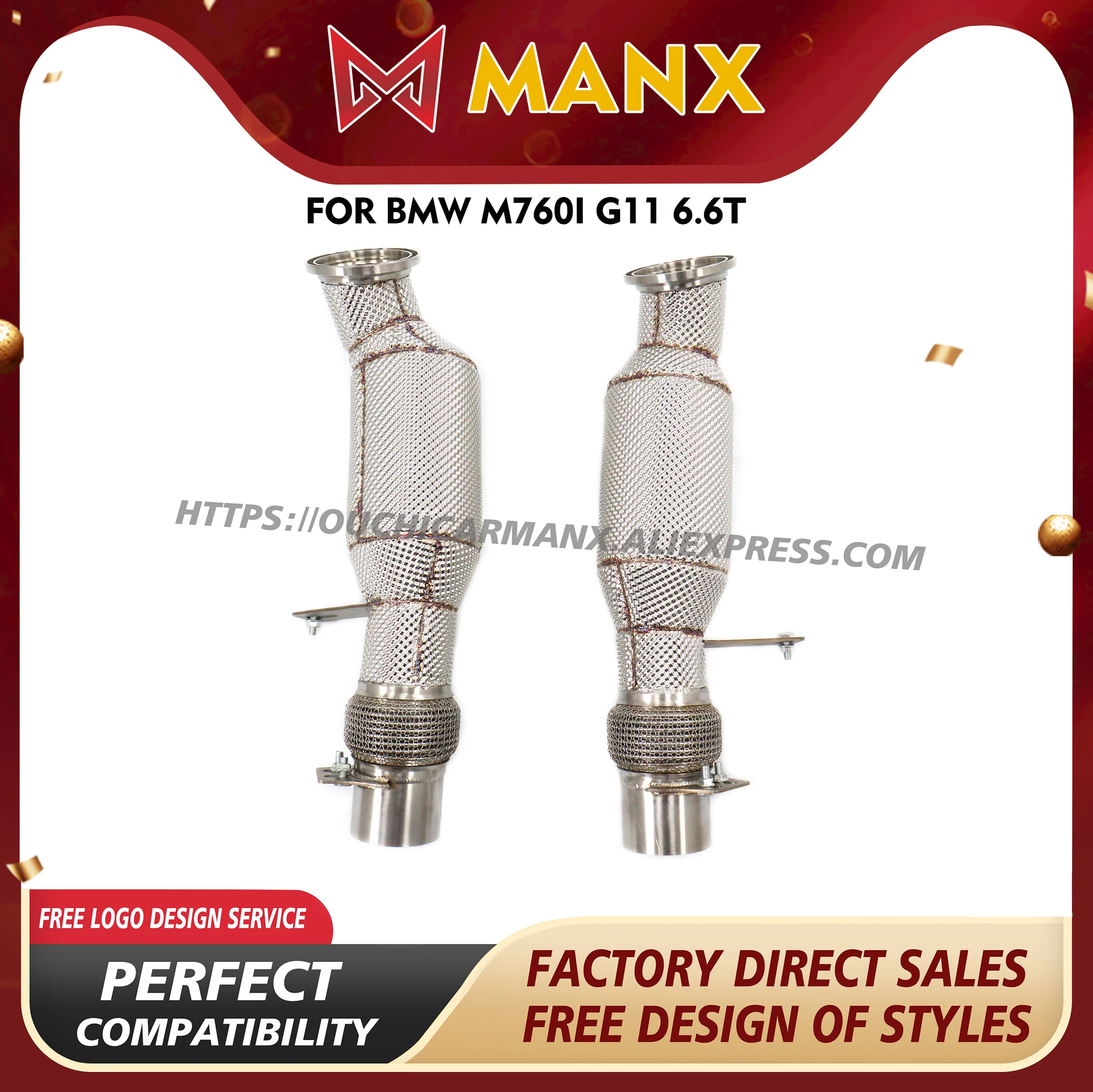 

MANX Exhaust system for BMW M760i G11 6.6T 2016-2019 Downpipe SUS304 Increased power Long service life