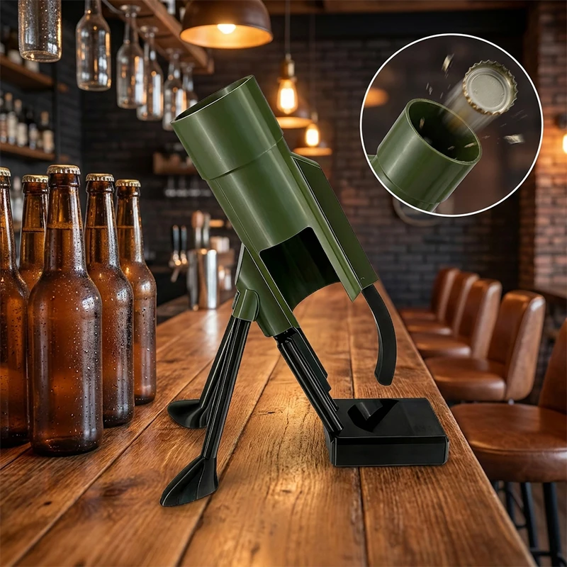 Abridor de botellas de cerveza Mortar, abridor de botellas con pulsador, regalos para cerveza de 330 ml, para hombres, papá, bar, hogar, decoración de caravanas, herramienta de barman.