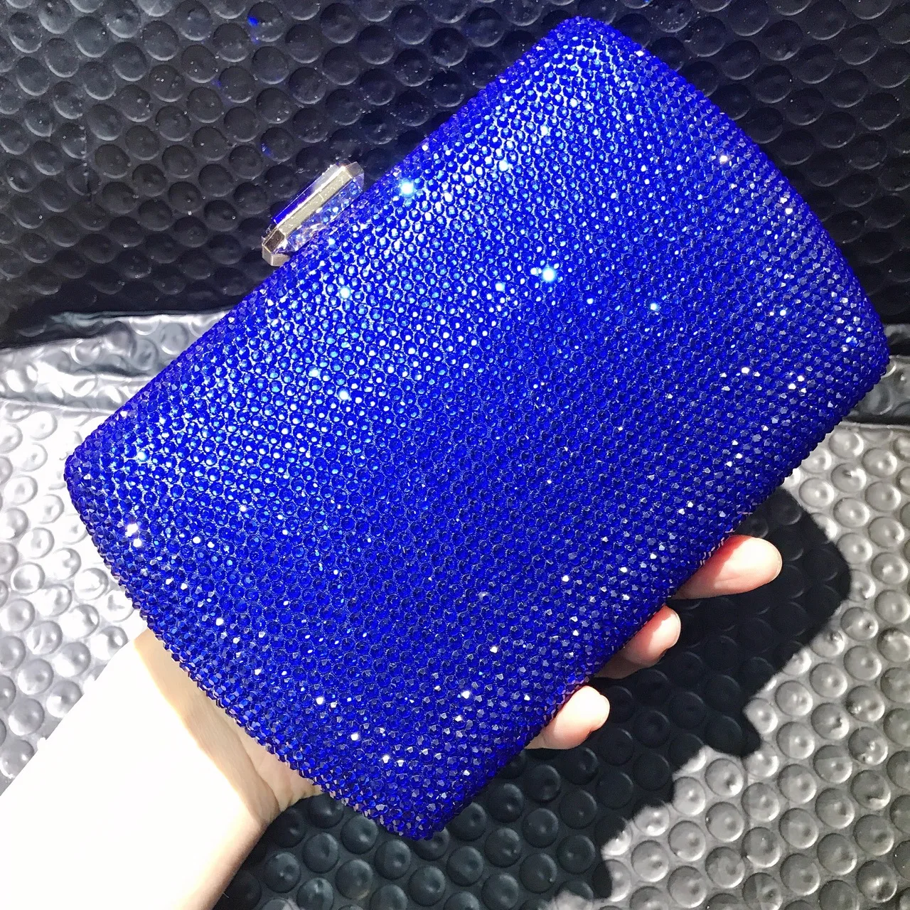 

18x11.5CM Style Rhinestone Flap Bag Cosmetic Bag Horizontal Section Flap Solid Color Full Diamond Dinner Clutch Bag A7673