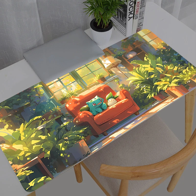 Tapis de souris Gamer Pokemon Pikachu, grand tapis de bureau XXL pour clavier et souris, tapis en caoutchouc pour ordinateur portable