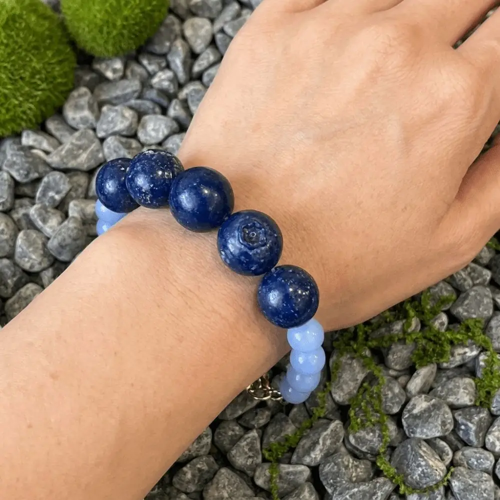 Exaggerated 3D Fruit Beaded Necklace Adjustable Colorful Resin Blueberry Bracelet Stackable Pear Dopamine Jewelry Music Festival