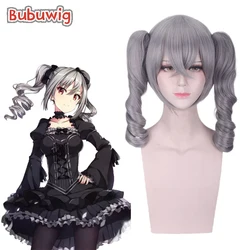 Bubuwig capelli sintetici Anime The Idol Master cenerentola Girl Kanzaki Ranko parrucche coda di cavallo parrucche Cosplay grigie ricci resistenti al calore