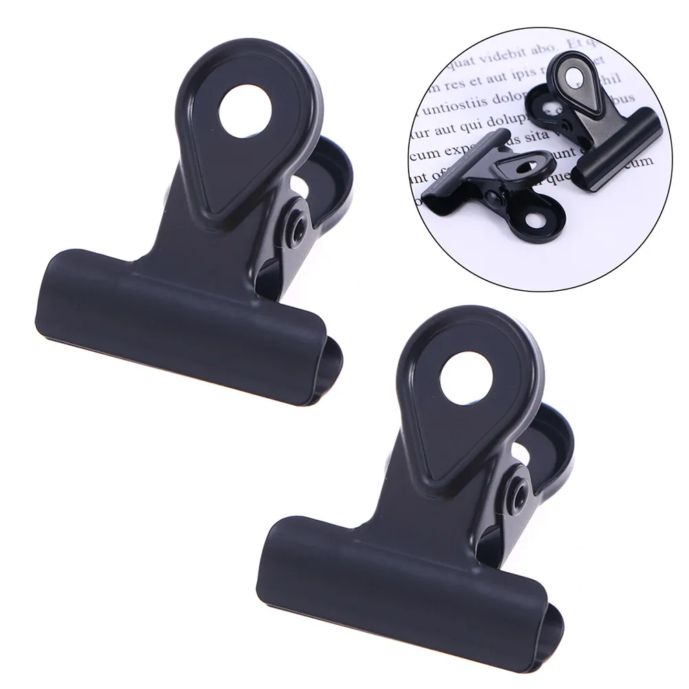 

10Pcs Black 20Mm Metal Binder Clips Plated Paper Clamps for Craft Office School Use Strong Hold Hinge Clips for Documents Maps
