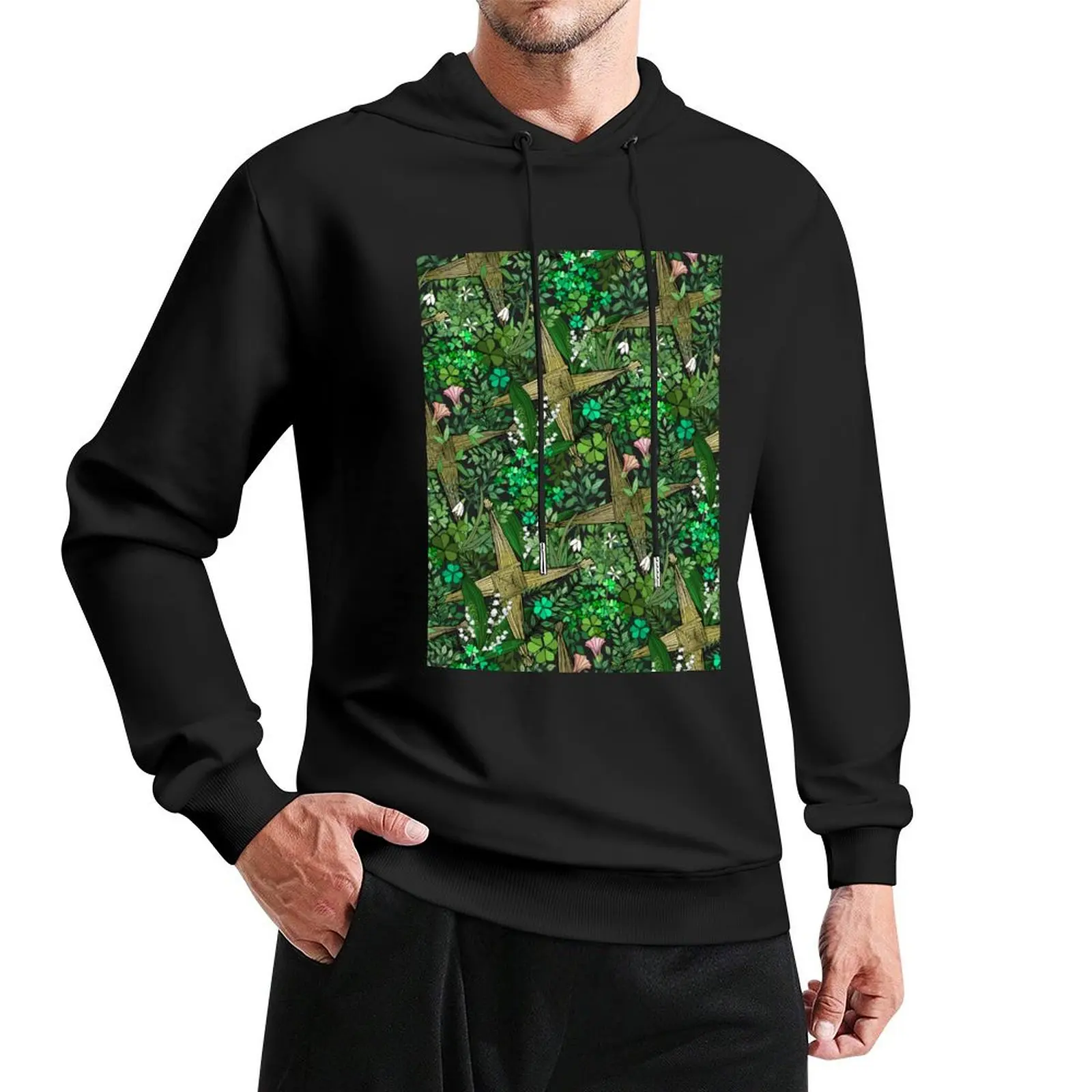 

Saint Brigid's Cross in the Celtic Spring Pullover Hoodie male clothes men's clothing autumn hoodie