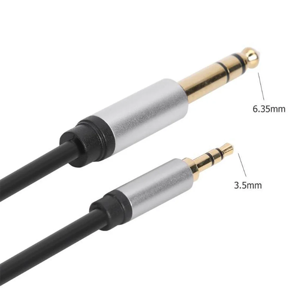 

1.5m 3.5mm to 6.5mm Male to Male Audio Extension Cable for Electric Guitar Computer Recording Aluminum Alloy Shell Noise