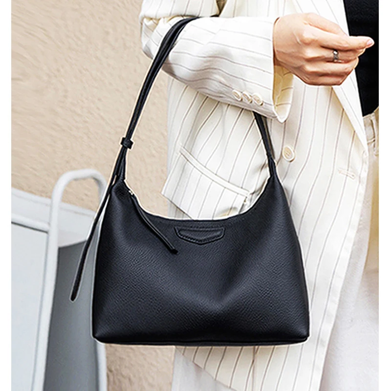 

Genuine leather underarm bag new style fashion high quality bag large capacity cowhide dumpling bag shoulder crossbody handbag