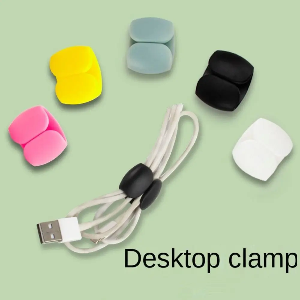 5pcs Cable Winder Clips Mouse Wire Headphone Holder USB Charger Holder Desk Tidy Cable Organizer Wire Cord Protector