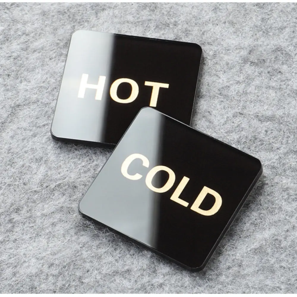 High Quality Hot Cold Water Pipe Sticker Waterproof Acrylic Identification Sign For Home Plumbing Maintenance