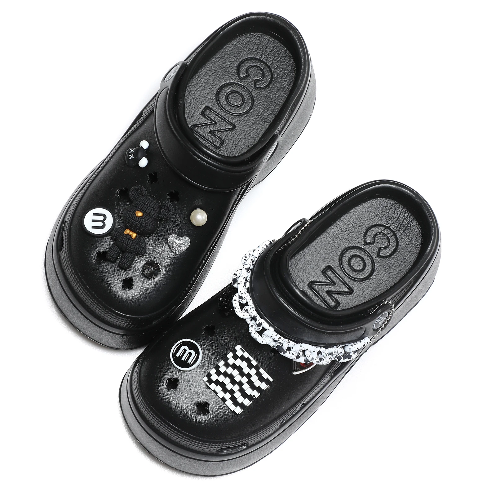 9CM Summer Clogs Outdoor Waterproof Platform Women Slippers Beach Slides Massage Beard Black Designer Sandals