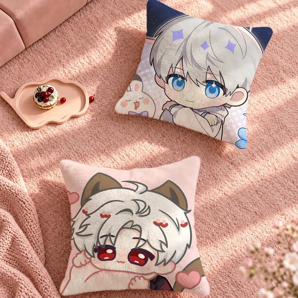 Game Romance Love and Deepspace Cushion Cover Cute Cartoon Throw Pillow Cover Soft Plush Cushion Cover Sofa Bedroom Home Decor