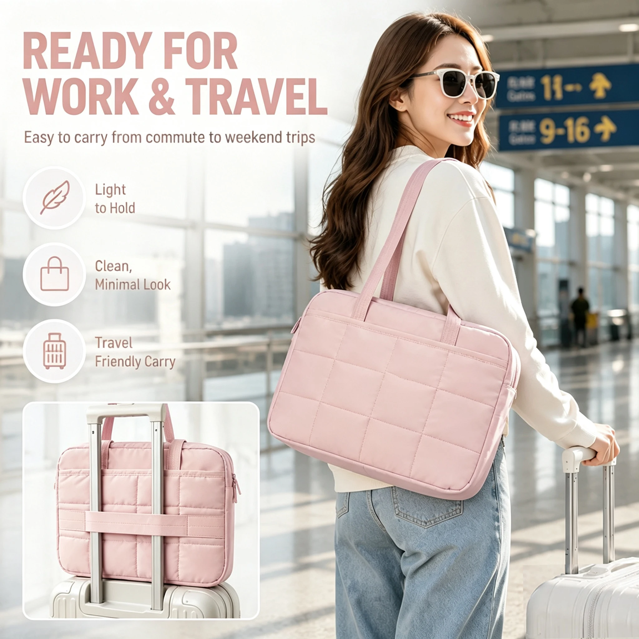 13/14/15/15.6Inch Laptop Handbag Computer Bag Front Pocket Can Hold Power, Mouse, Large Space Computer Handbag