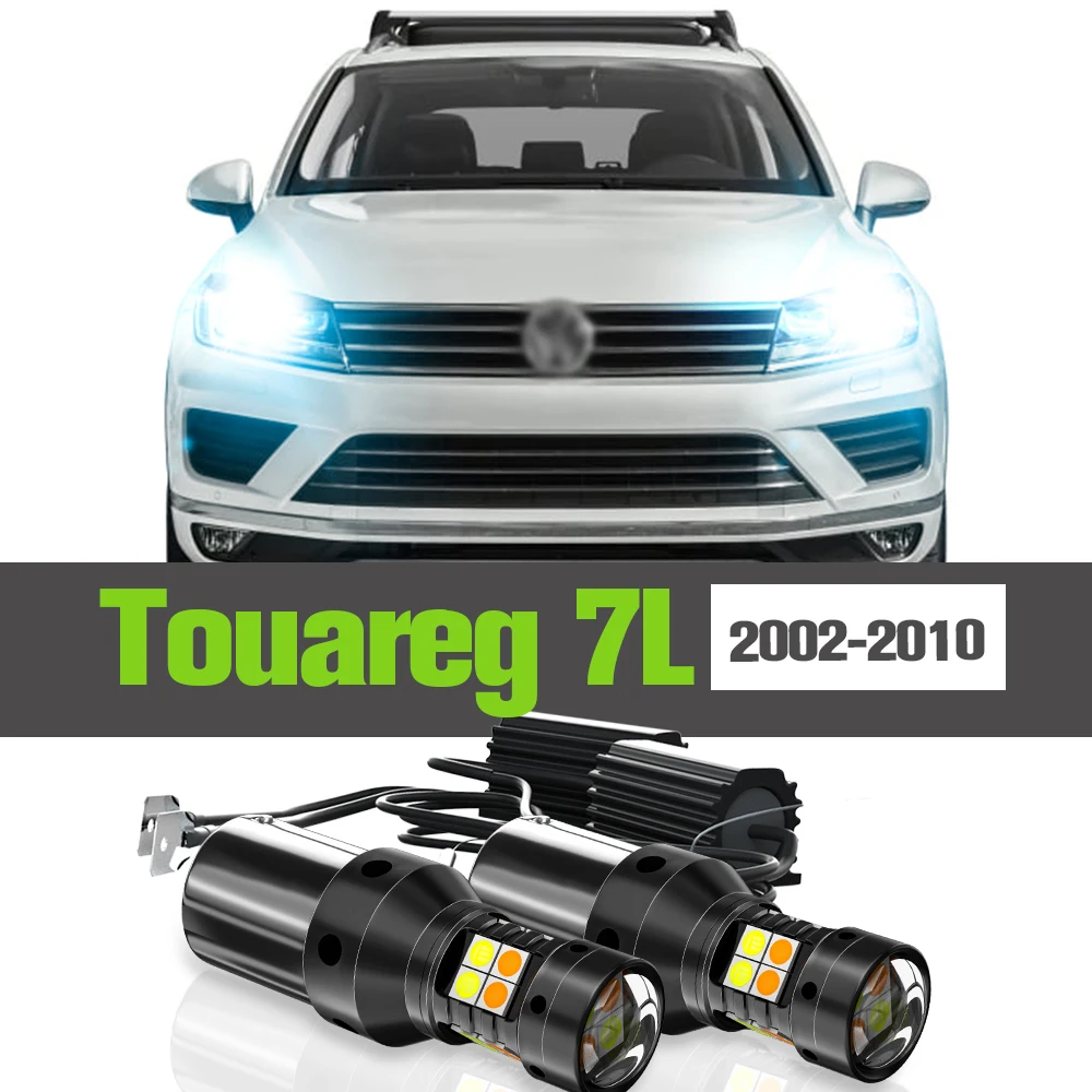 

2x LED Dual Mode Turn Signal+Daytime Running Light DRL Accessories Lamp For VW Touareg 7L 2002-2010 2005 2006 2007 2008 2009