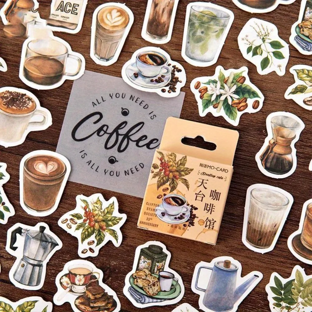 

46pcs Vintage Coffee Stickers Mini Drink Time Sticker DIY Decoration Seal Diary Journal Album