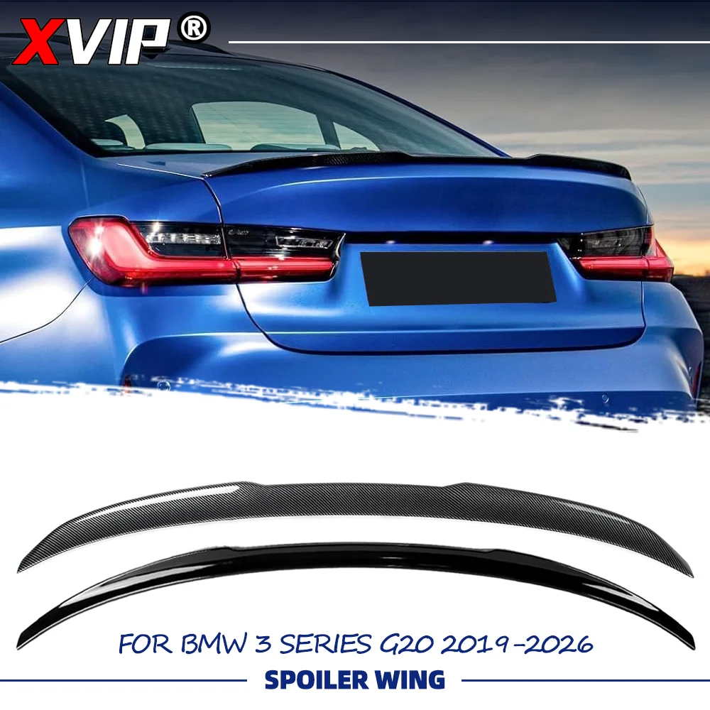 

XVIP Glossy Black Glossy Carbon Fiber Look M3 Style Rear Spoiler Wing For BMW 2019-2026 3 Series G20 4-Door Sedan G80 M3