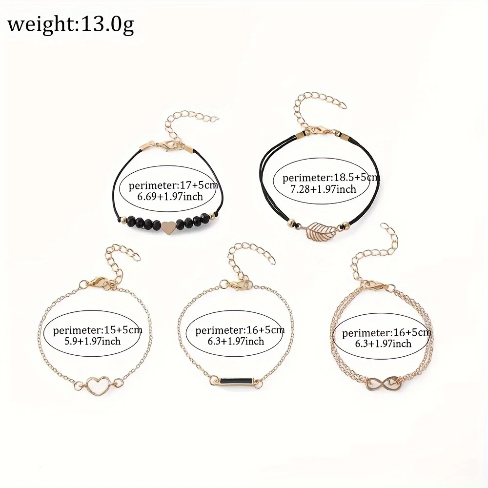 Montre et bracelet romantiques pour femmes, Duo-mn, quartz rond, analogique avec cuir PU et breloques en forme de cœur, parfait 03/ensemble de 6 pièces