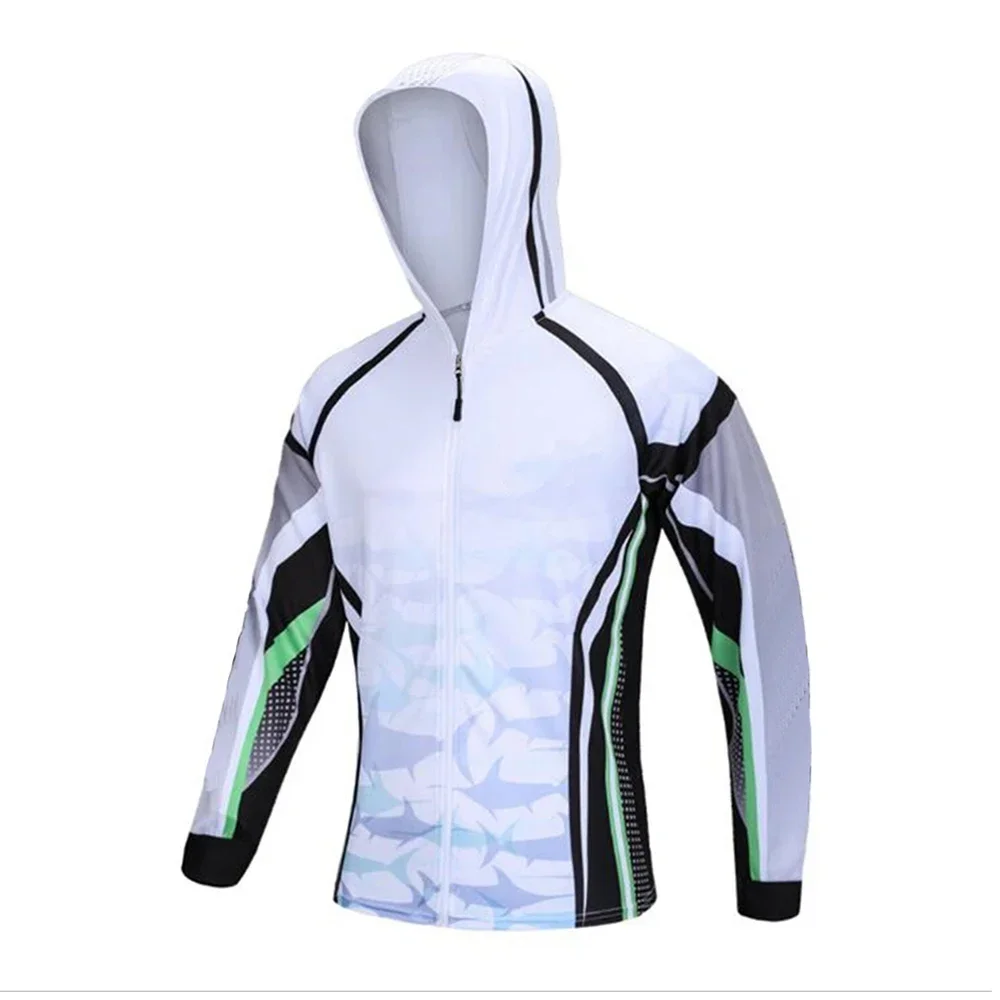 Fishing Hoodie Anti-UV Sunscreen Sun Protection Clothes Fishing Shirt Breathable Quick Dry Fishing Jersey Hooded Sportswear