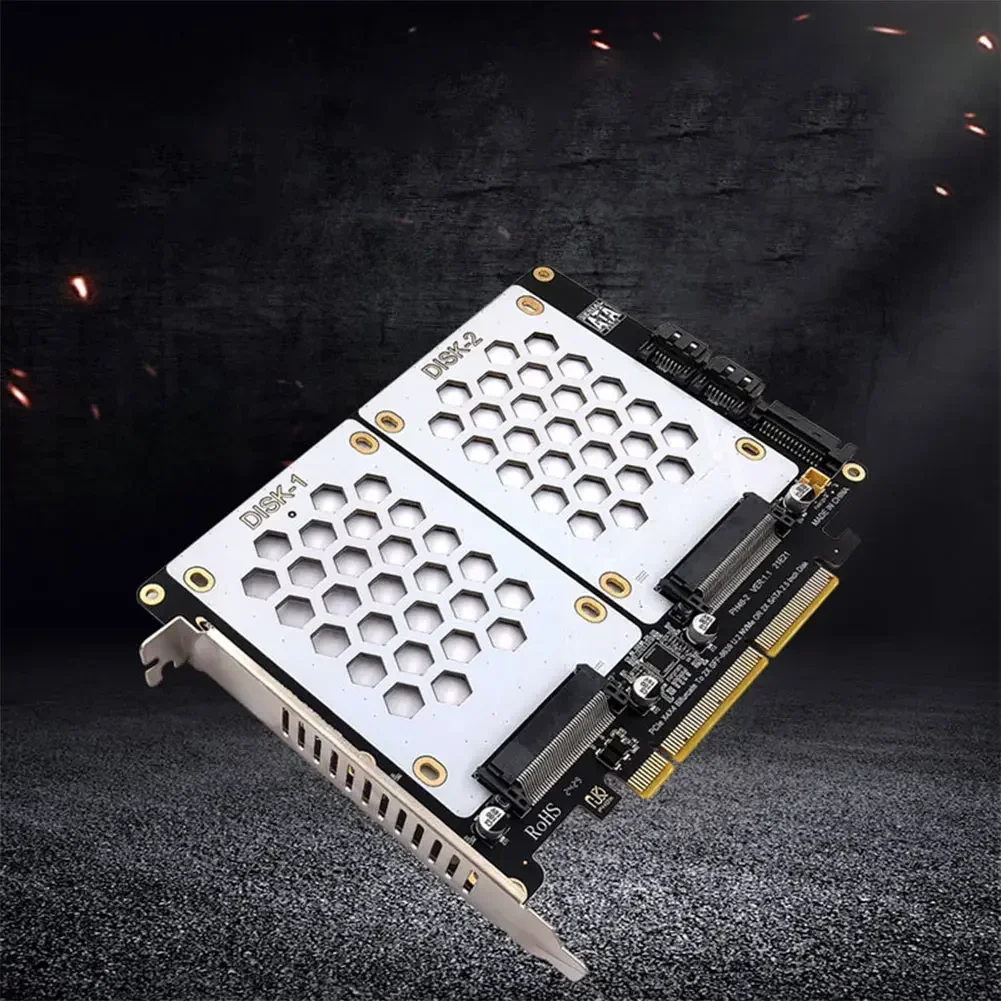 U.2 Dual Drive Adapter Card 2.5 Inch SATA Hard Drive To PCIE4.0 Split Card U2 To PCI E Adapter Card U.2 PCIe Adapter