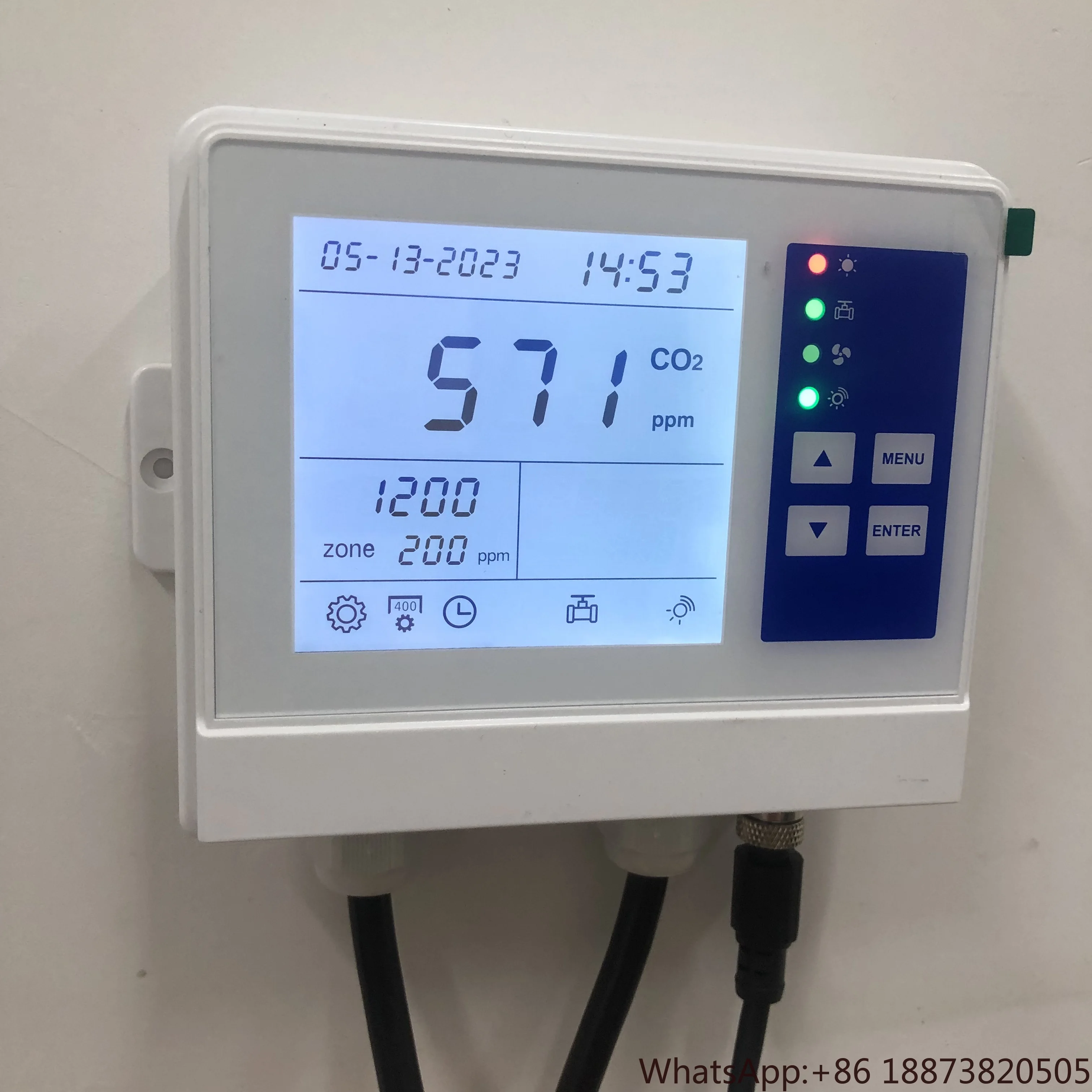 110V-230V power supply wall mounted remote CO2 probe sensor Carbon dioxide controller for plants grow rooms