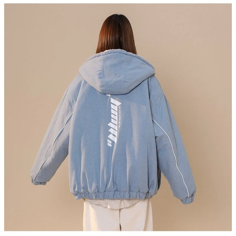 2023 Winter New Two Sided Cotton Dress Women Design Sense Fashion Plush Thickened Lamb Wool Cotton Coat Winter Jacket Women